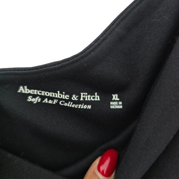 Abercrombie & Fitch One Shoulder Bodysuit Women XL Black Soft Stretch - Picture 4 of 6